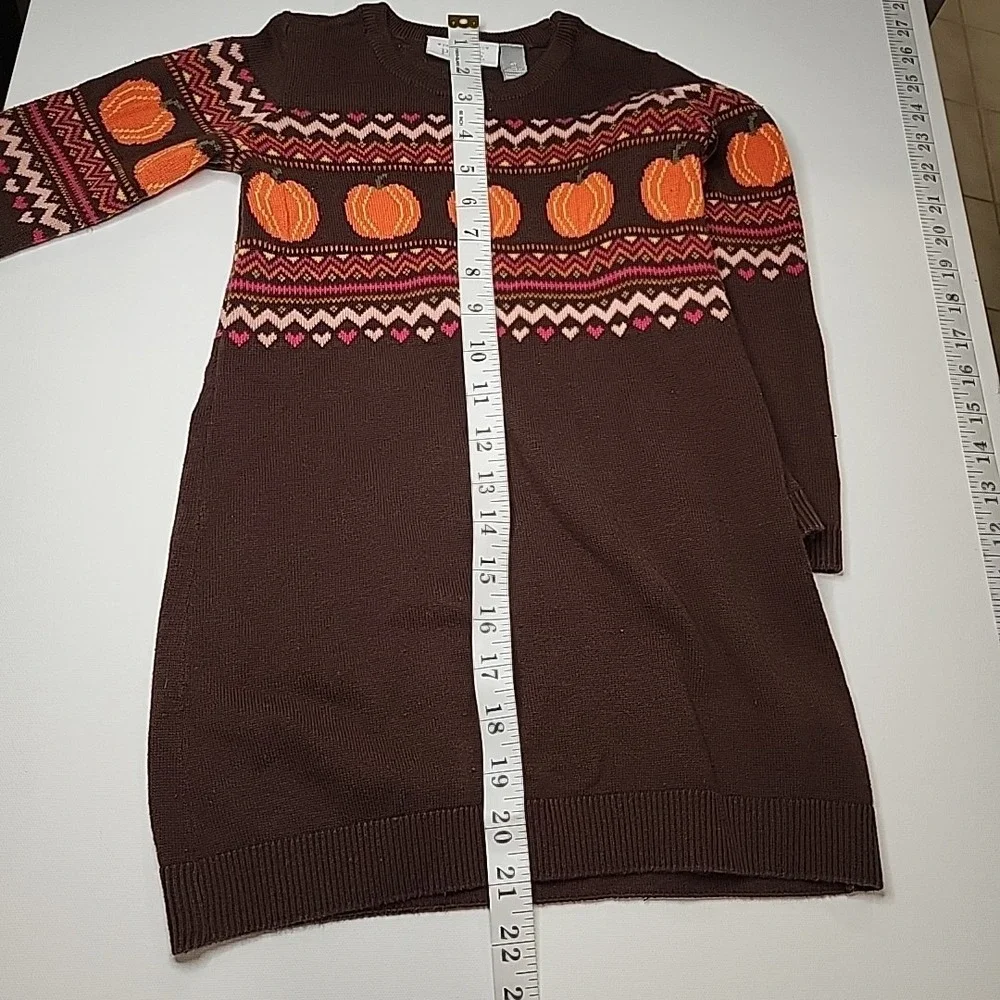 THE CHILDREN'S‎ PLACE Toddler Girls' 4T Orange Brown Pumpkin Fall Sweater Dress